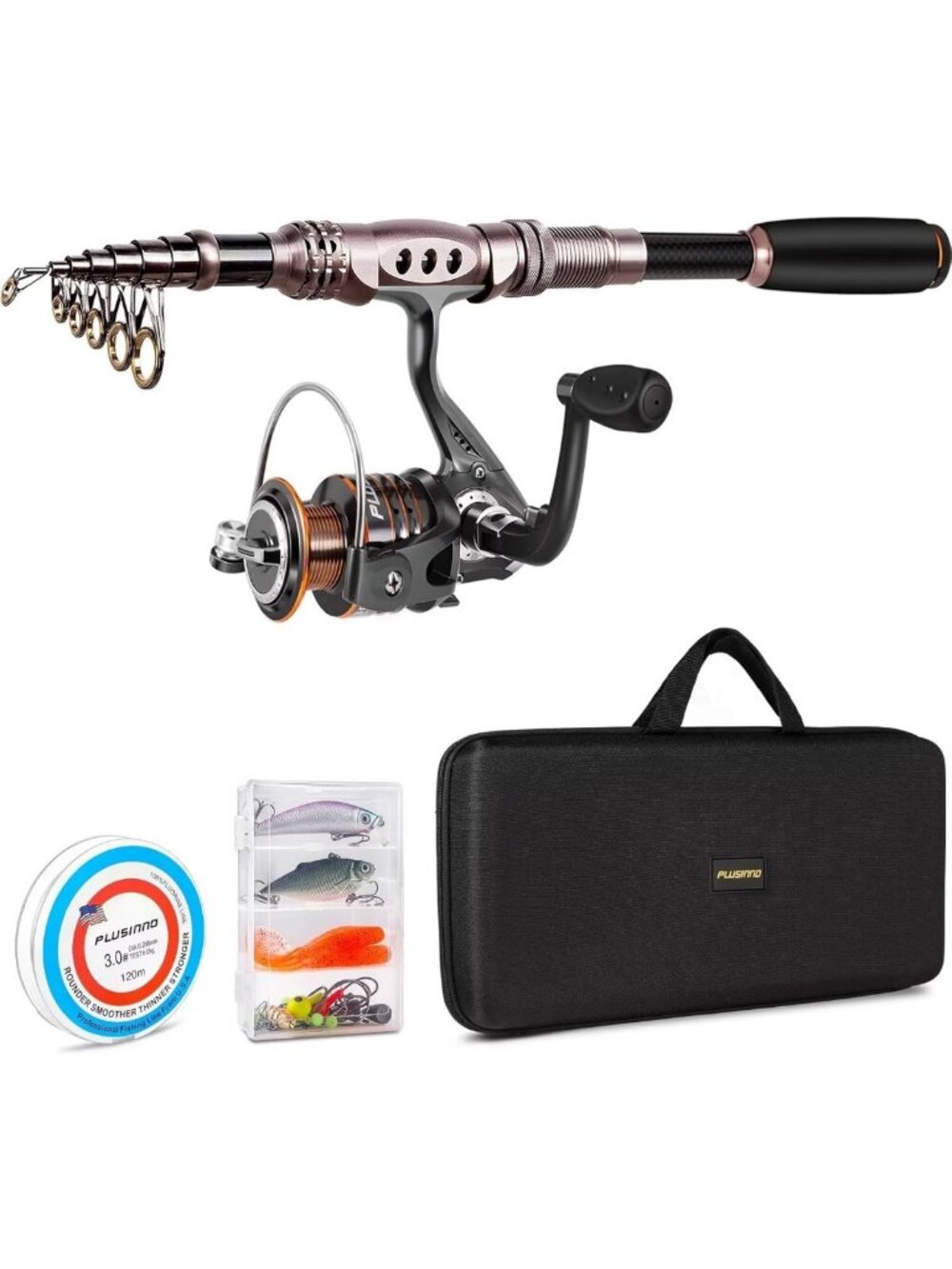 Telescopic Carbon Fiber Fishing Rod & Reel Combo for Saltwater & Freshwater